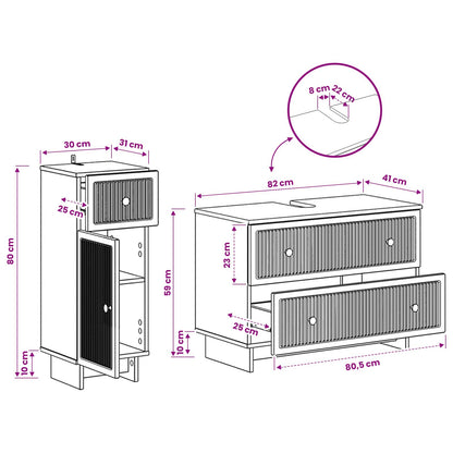 vidaXL 2 Piece Bathroom Cabinet Set EDE High Gloss White