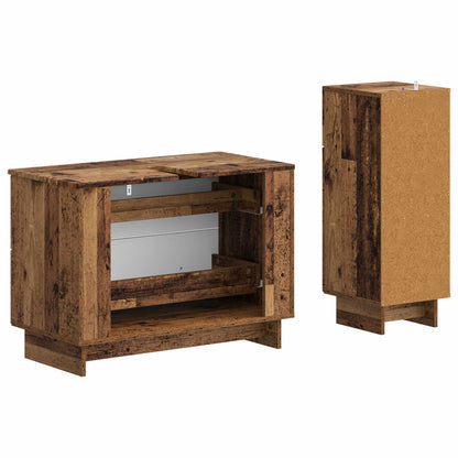 vidaXL 2 Piece Bathroom Cabinet Set EDE Old Wood Engineered Wood