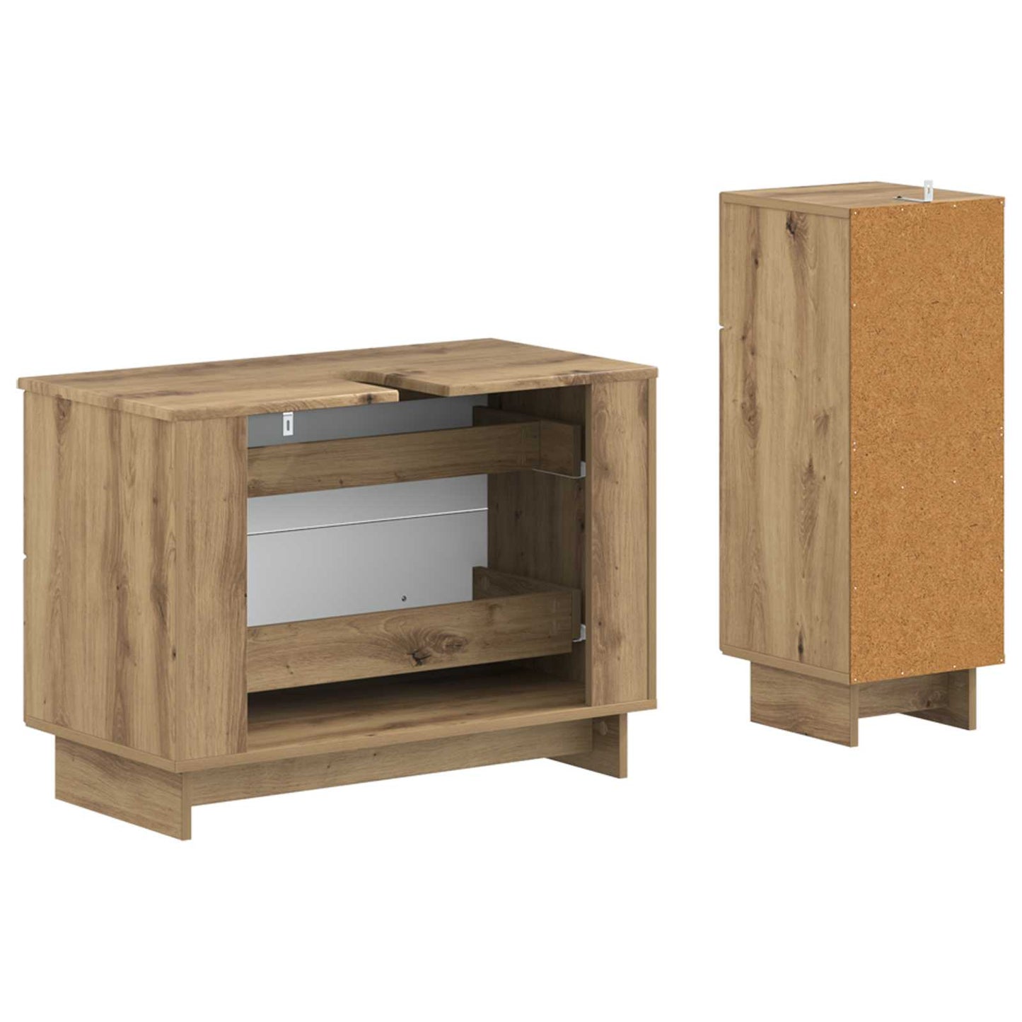vidaXL 2 Piece Bathroom Cabinet Set EDE Artisan Oak Engineered Wood