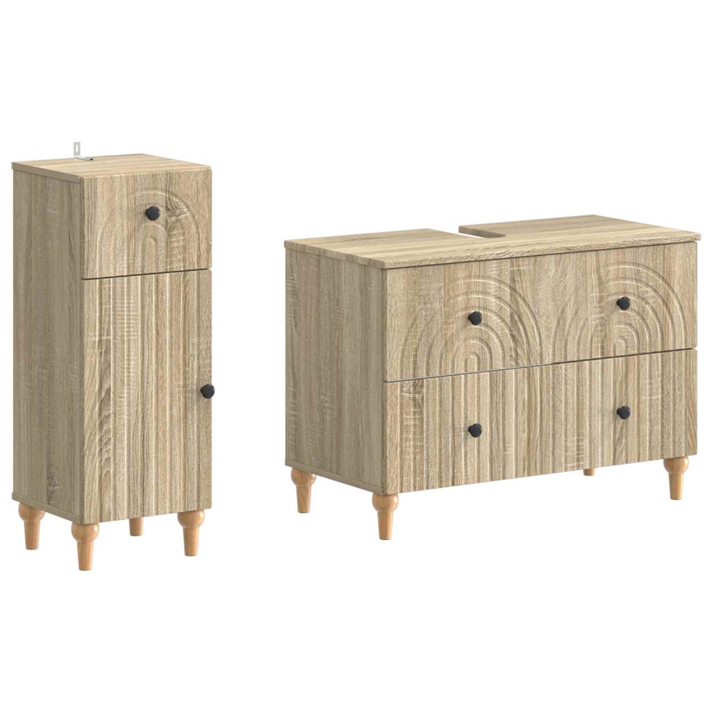 vidaXL 2 Piece Bathroom Cabinet Set ALKMAAR Sonoma Oak Engineered Wood