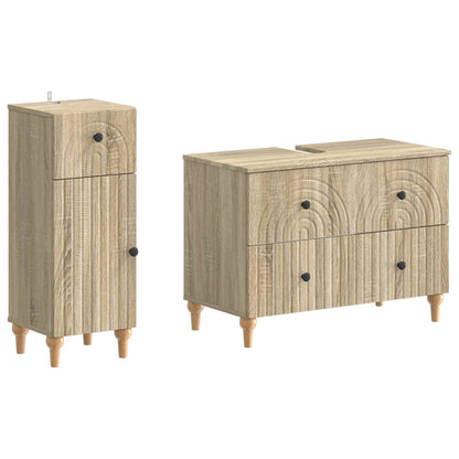 vidaXL 2 Piece Bathroom Cabinet Set ALKMAAR Sonoma Oak Engineered Wood
