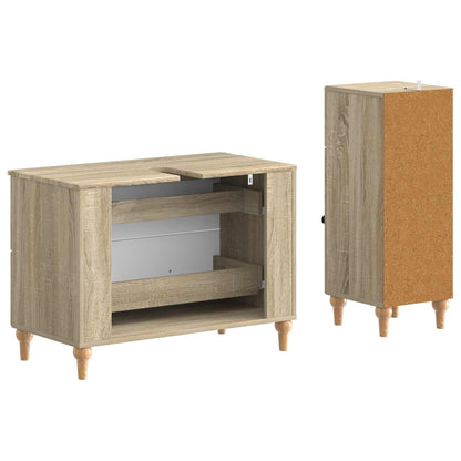 vidaXL 2 Piece Bathroom Cabinet Set ALKMAAR Sonoma Oak Engineered Wood