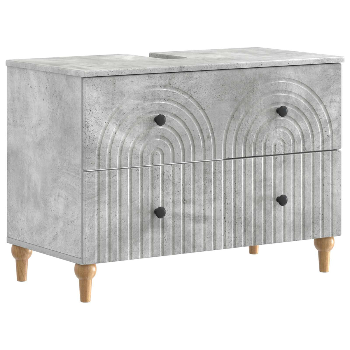 vidaXL 2 Piece Bathroom Cabinet Set ALKMAAR Concrete Grey
