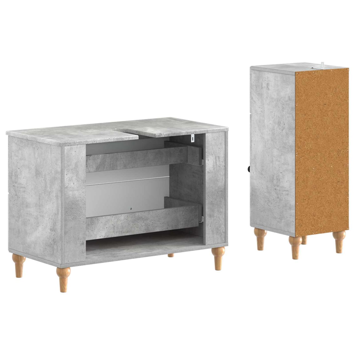 vidaXL 2 Piece Bathroom Cabinet Set ALKMAAR Concrete Grey