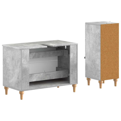 vidaXL 2 Piece Bathroom Cabinet Set ALKMAAR Concrete Grey