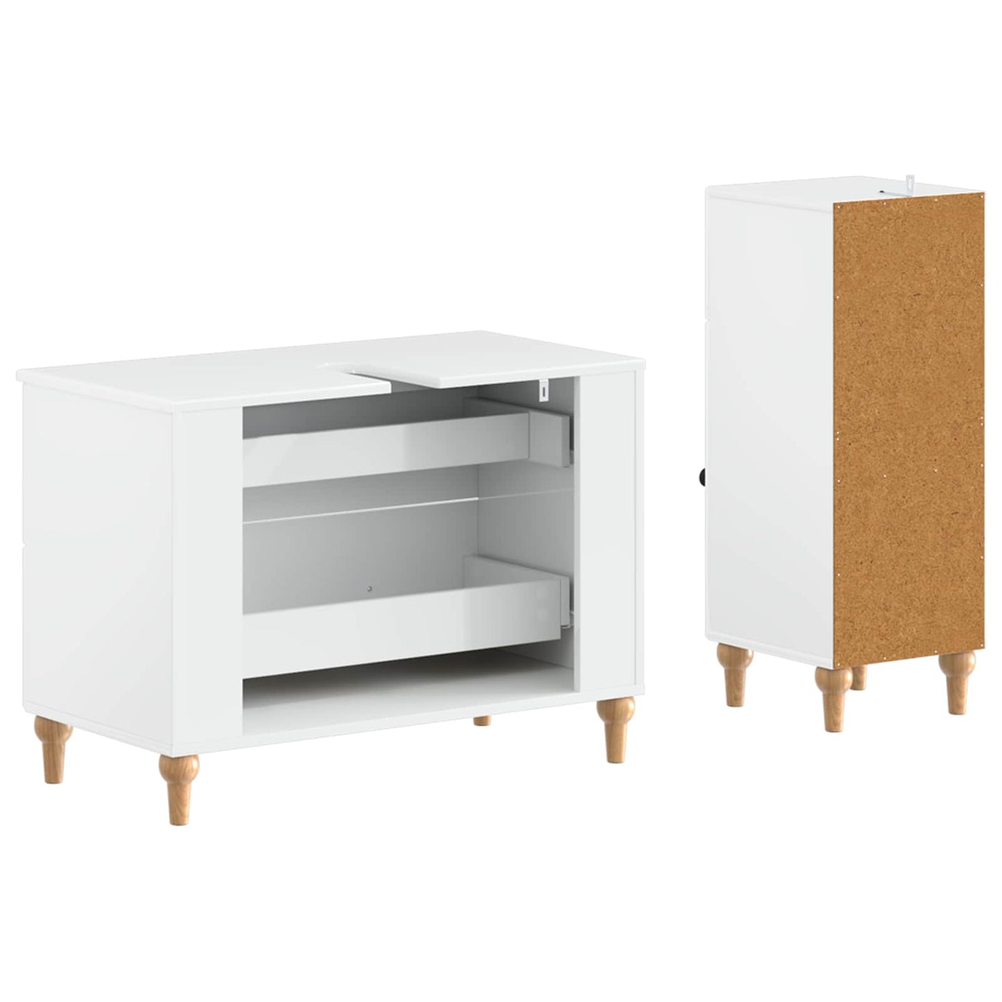 vidaXL 2 Piece Bathroom Cabinet Set ALKMAAR High Gloss White