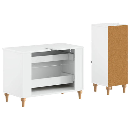 vidaXL 2 Piece Bathroom Cabinet Set ALKMAAR High Gloss White