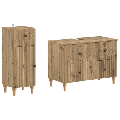 vidaXL 2 Piece Bathroom Cabinet Set ALKMAAR Artisan Oak