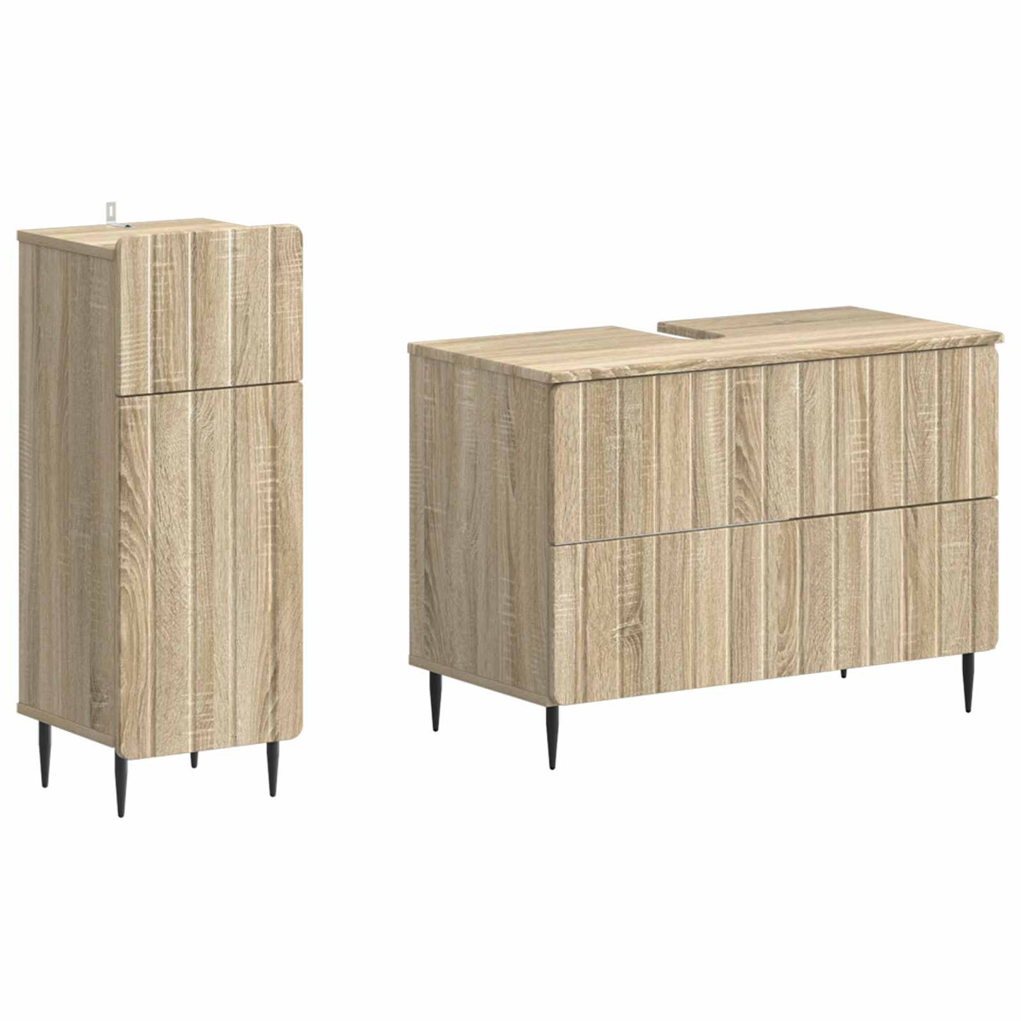 vidaXL 2 Piece Bathroom Cabinet Set ZWOLLE Sonoma Oak Engineered Wood