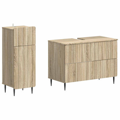 vidaXL 2 Piece Bathroom Cabinet Set ZWOLLE Sonoma Oak Engineered Wood