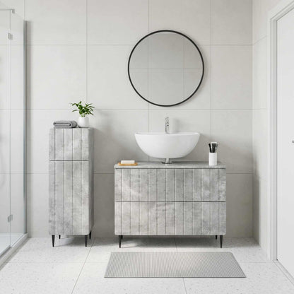 vidaXL 2 Piece Bathroom Cabinet Set ZWOLLE Concrete Grey