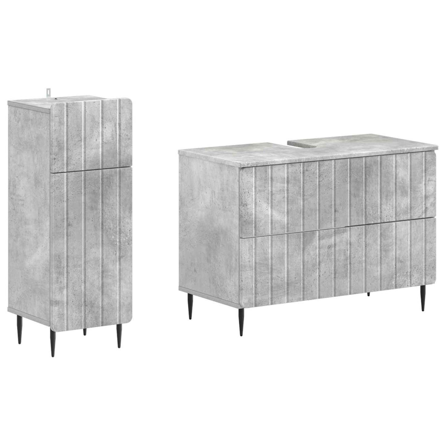 vidaXL 2 Piece Bathroom Cabinet Set ZWOLLE Concrete Grey