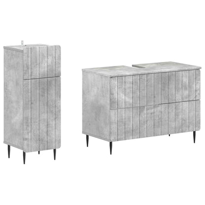 vidaXL 2 Piece Bathroom Cabinet Set ZWOLLE Concrete Grey