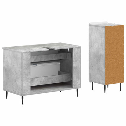 vidaXL 2 Piece Bathroom Cabinet Set ZWOLLE Concrete Grey