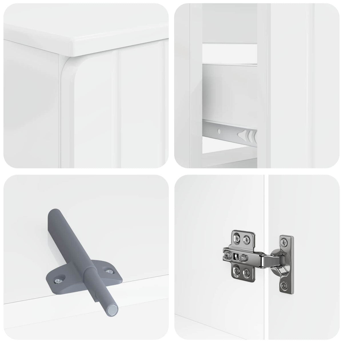 vidaXL 2 Piece Bathroom Cabinet Set ZWOLLE High Gloss White