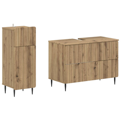 vidaXL 2 Piece Bathroom Cabinet Set ZWOLLE Artisan Oak Engineered Wood