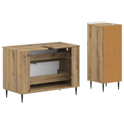 vidaXL 2 Piece Bathroom Cabinet Set ZWOLLE Artisan Oak Engineered Wood