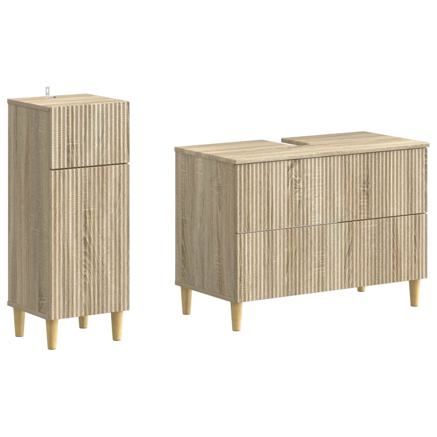 vidaXL 2 Piece Bathroom Cabinet Set ARNHEM Sonoma Oak Engineered Wood