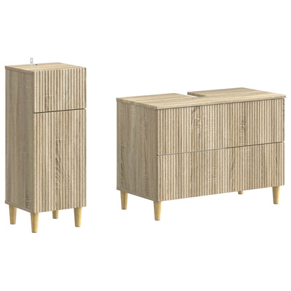 vidaXL 2 Piece Bathroom Cabinet Set ARNHEM Sonoma Oak Engineered Wood