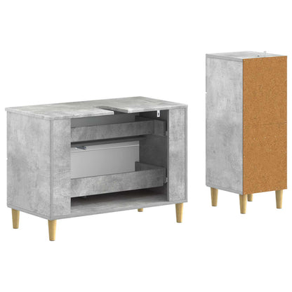 vidaXL 2 Piece Bathroom Cabinet Set ARNHEM Concrete Grey