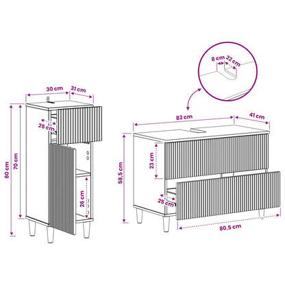 vidaXL 2 Piece Bathroom Cabinet Set ARNHEM Concrete Grey