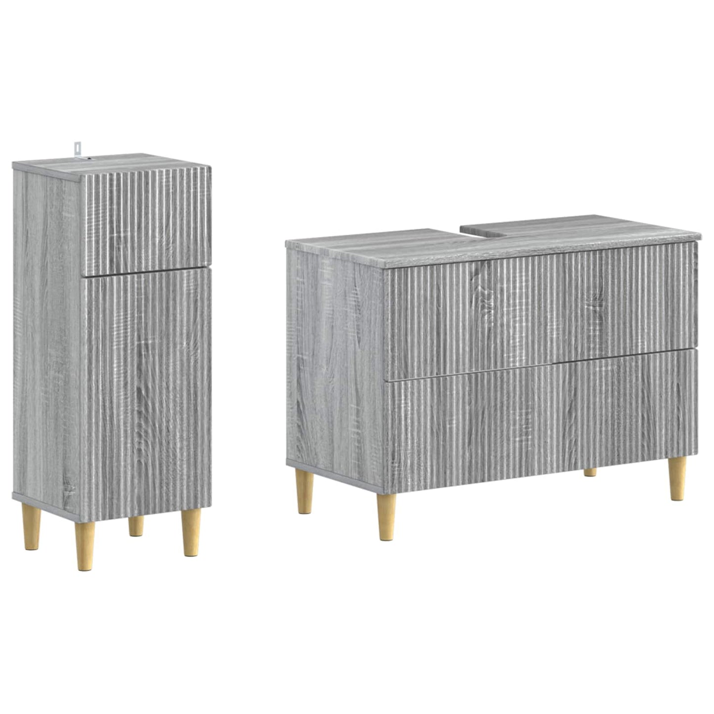 vidaXL 2 Piece Bathroom Cabinet Set ARNHEM Grey Sonoma Engineered Wood