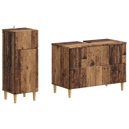 vidaXL 2 Piece Bathroom Cabinet Set ARNHEM Old Wood Engineered Wood