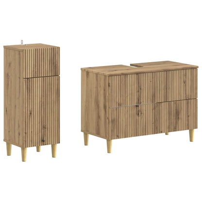 vidaXL 2 Piece Bathroom Cabinet Set ARNHEM Artisan Oak Engineered Wood