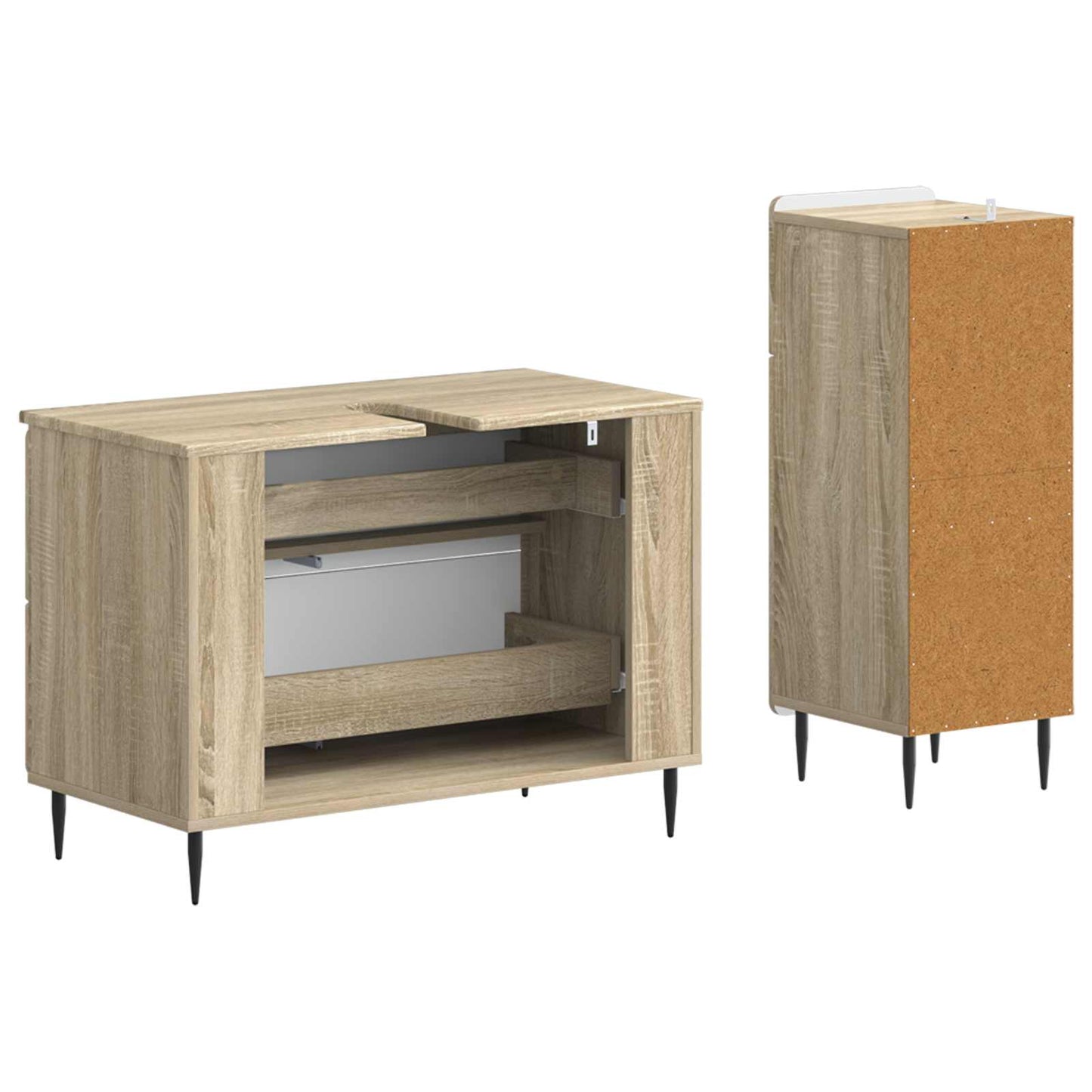 vidaXL 2 Piece Bathroom Cabinet Set HAARLEM Sonoma Oak Engineered Wood