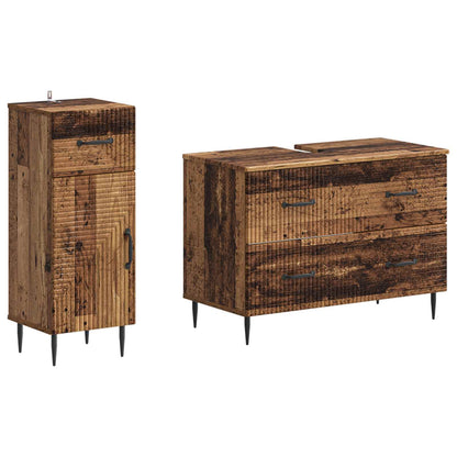 vidaXL 2 Piece Bathroom Cabinet Set HAARLEM Old Wood Engineered Wood