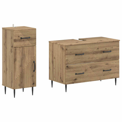vidaXL 2 Piece Bathroom Cabinet Set HAARLEM Artisan Oak