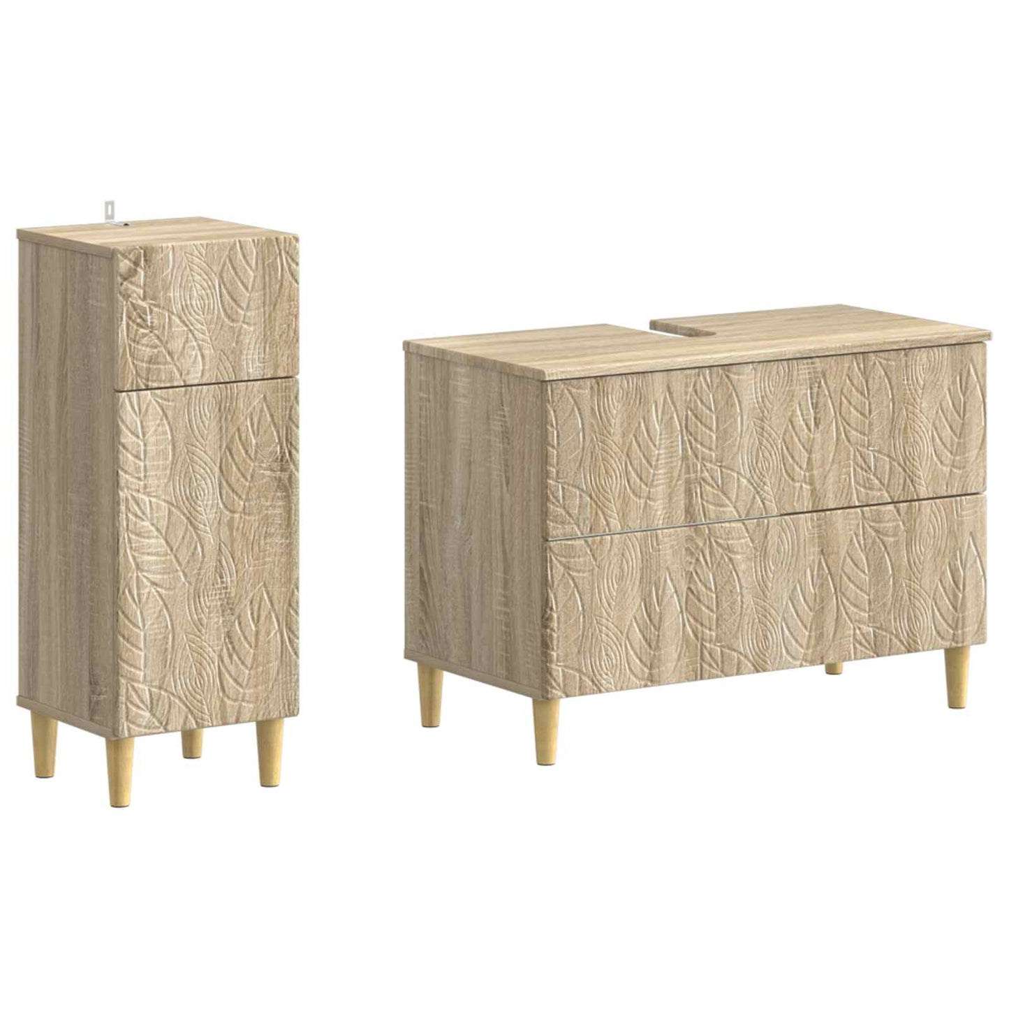 vidaXL 2 Piece Bathroom Cabinet Set DELFT Sonoma Oak Engineered Wood