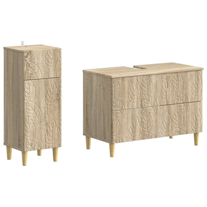 vidaXL 2 Piece Bathroom Cabinet Set DELFT Sonoma Oak Engineered Wood