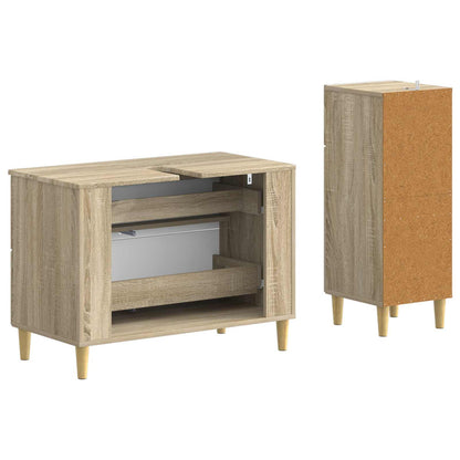 vidaXL 2 Piece Bathroom Cabinet Set DELFT Sonoma Oak Engineered Wood