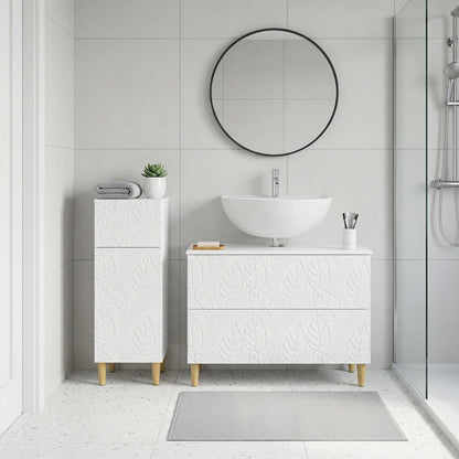 vidaXL 2 Piece Bathroom Cabinet Set DELFT High Gloss White