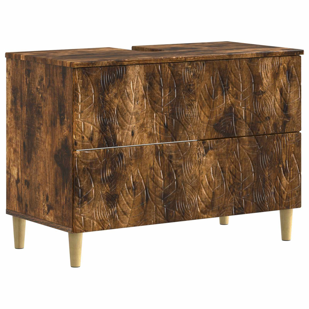 vidaXL 2 Piece Bathroom Cabinet Set DELFT Smoked Oak Engineered Wood