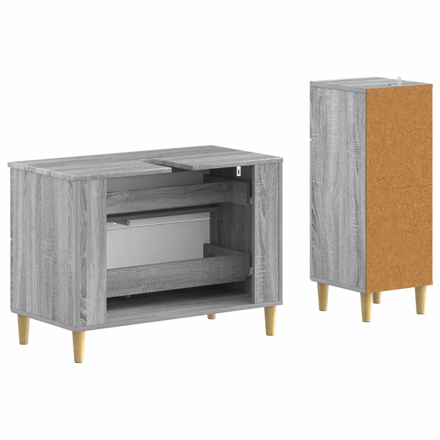 vidaXL 2 Piece Bathroom Cabinet Set DELFT Grey Sonoma Engineered Wood