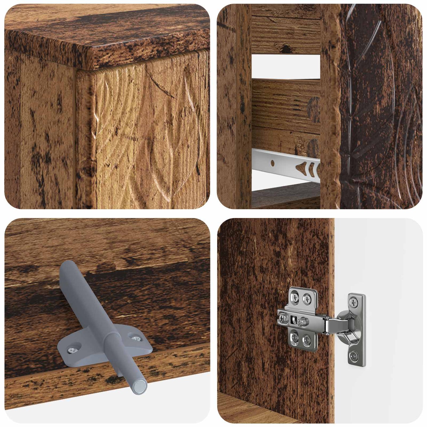 vidaXL 2 Piece Bathroom Cabinet Set DELFT Old Wood Engineered Wood