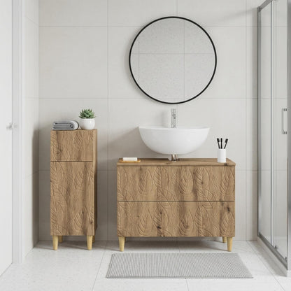 vidaXL 2 Piece Bathroom Cabinet Set DELFT Artisan Oak Engineered Wood
