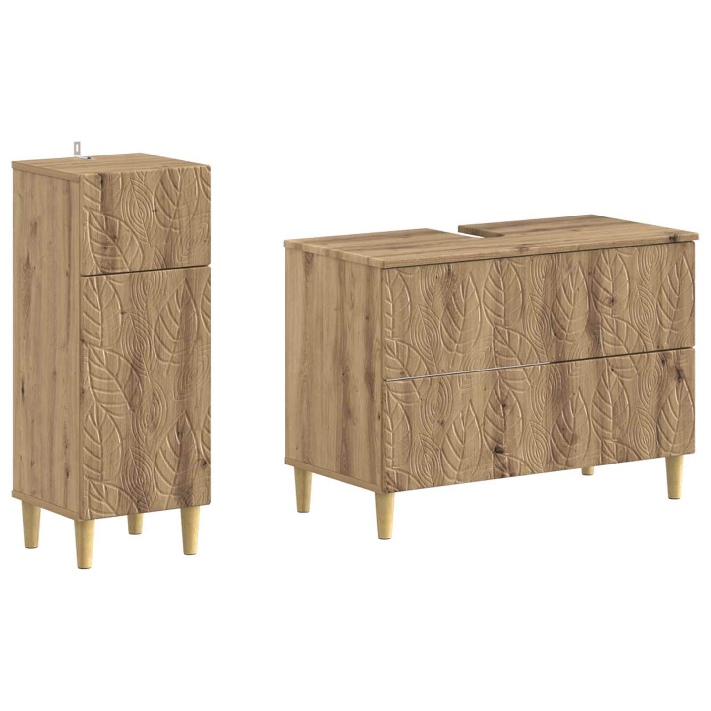 vidaXL 2 Piece Bathroom Cabinet Set DELFT Artisan Oak Engineered Wood