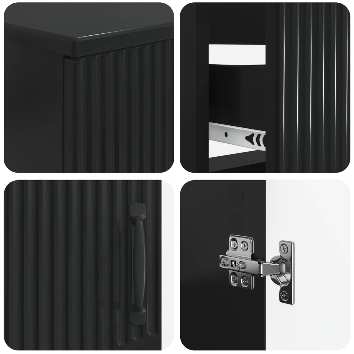 vidaXL 2 Piece Bathroom Cabinet Set HOORN Black Engineered Wood
