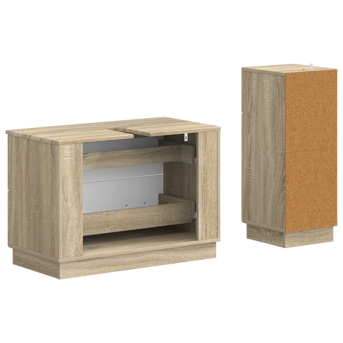 vidaXL 2 Piece Bathroom Cabinet Set HOORN Sonoma Oak Engineered Wood