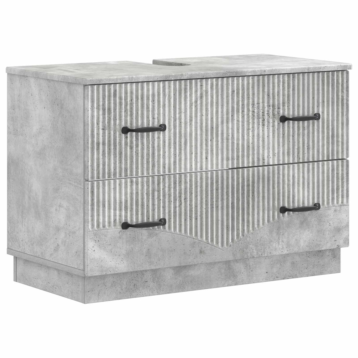vidaXL 2 Piece Bathroom Cabinet Set HOORN Concrete Grey