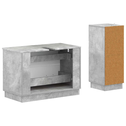 vidaXL 2 Piece Bathroom Cabinet Set HOORN Concrete Grey