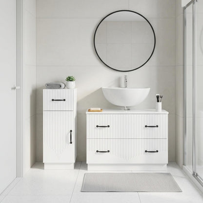 vidaXL 2 Piece Bathroom Cabinet Set HOORN High Gloss White