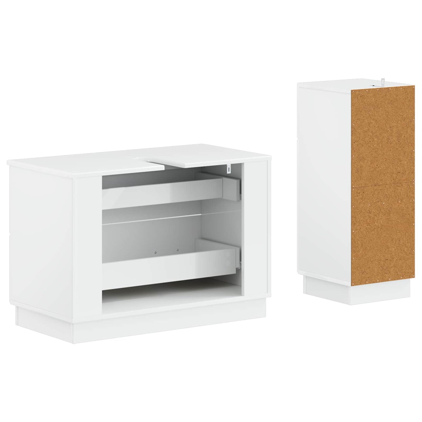 vidaXL 2 Piece Bathroom Cabinet Set HOORN High Gloss White