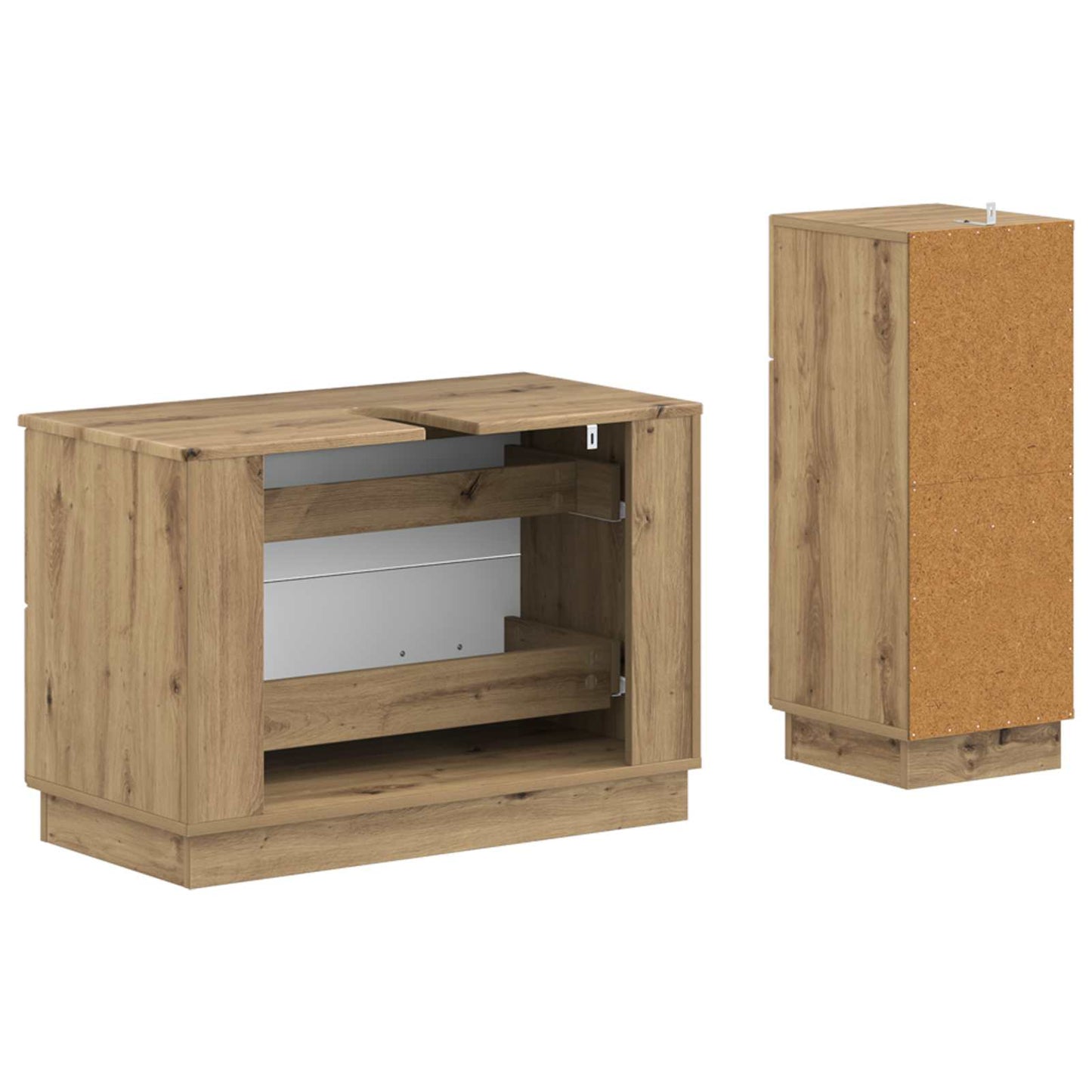 vidaXL 2 Piece Bathroom Cabinet Set HOORN Artisan Oak Engineered Wood