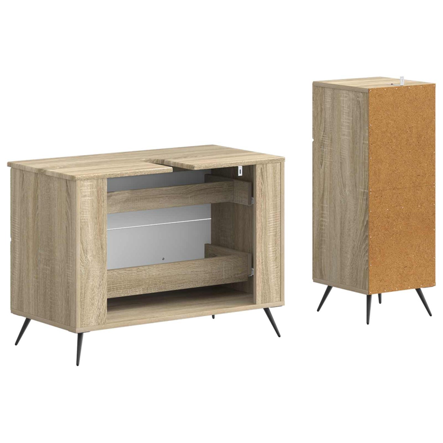 vidaXL 2 Piece Bathroom Cabinet Set BREDA Sonoma Oak Engineered Wood