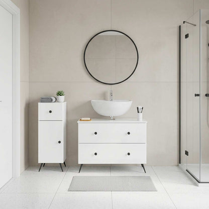vidaXL 2 Piece Bathroom Cabinet Set BREDA High Gloss White