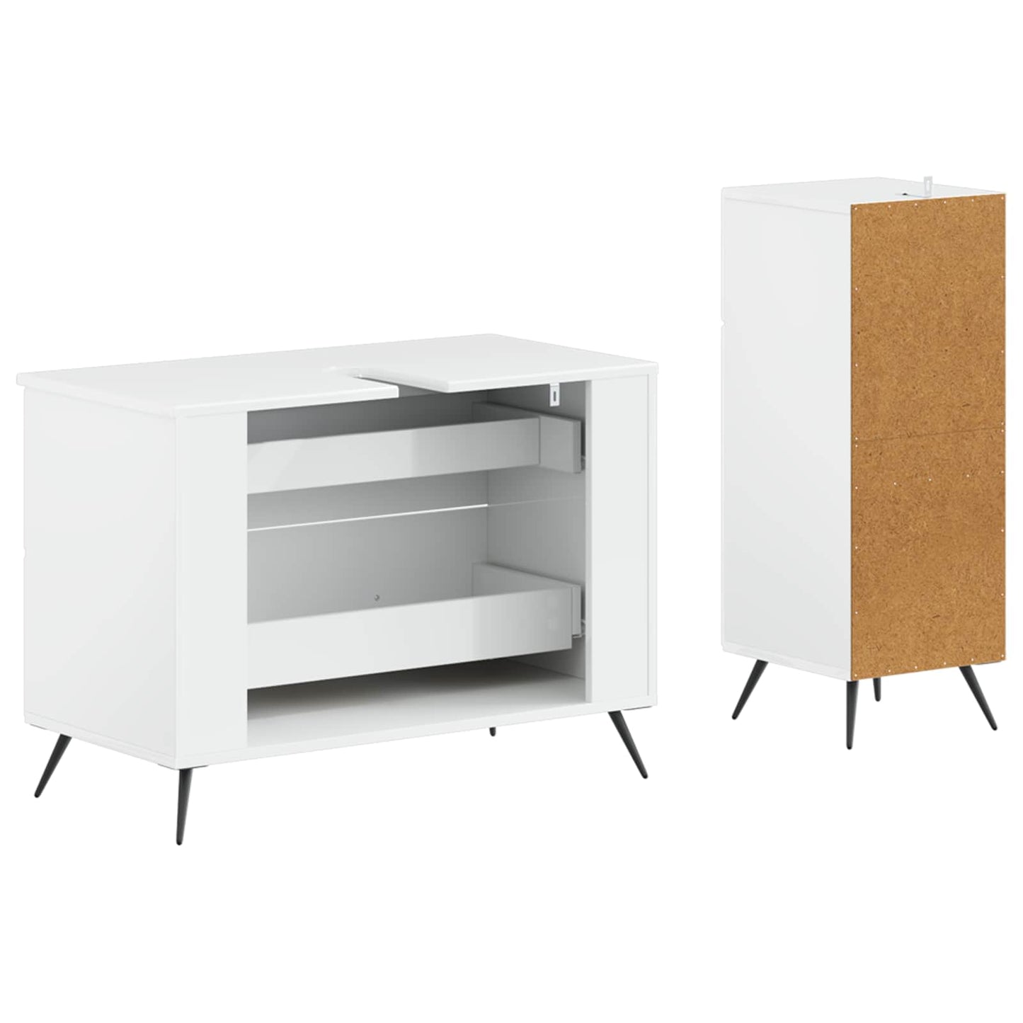 vidaXL 2 Piece Bathroom Cabinet Set BREDA High Gloss White